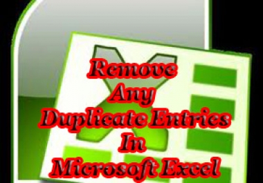 Find and DELETE or COLOUR in RED all DUPLICATE Entries in Microsoft Excel Worksheets which can be in ANY number of Columns and Rows with up to a Maximum of 100,000 Entries per Gig